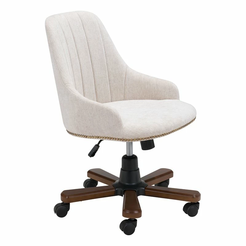 Hot Sale 😀 Eden Home Modern Office Chair In Off White ✨ 3 Hot Sale 😀 Eden Home Modern Office Chair In Off White ✨