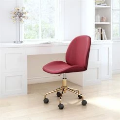 Cheapest 👏 Eden Home Modern Steel Frame Office Chair In Red 👏 -Deals Writing Desks Store 2530622 01 L