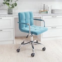New 🥰 Eden Home Modern Steel Frame Office Chair In Blue 🎉 13 New 🥰 Eden Home Modern Steel Frame Office Chair In Blue 🎉 -Deals Writing Desks Store 2530668 01 L
