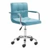 New 🥰 Eden Home Modern Steel Frame Office Chair In Blue 🎉 -Deals Writing Desks Store 2530668 L
