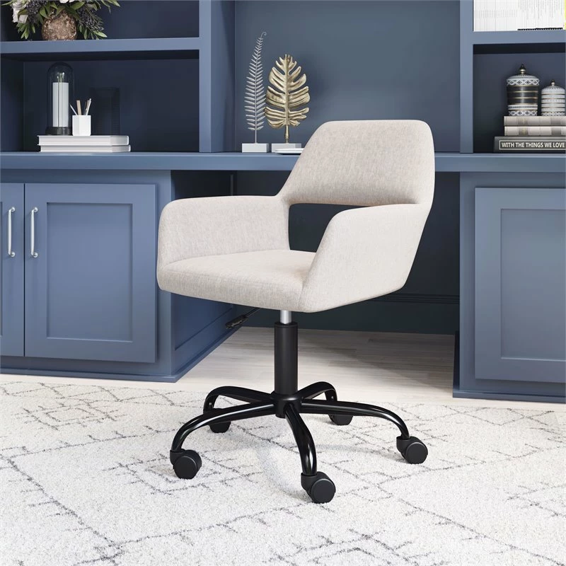 Hot Sale ✔️ Eden Home Modern Steel Frame Office Chair In Beige 🤩 4 Hot Sale ✔️ Eden Home Modern Steel Frame Office Chair In Beige 🤩 - Image 2