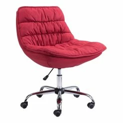 Buy 🔔 Eden Home Modern Steel Foam And Polyester Down Low Office Chair In Red ❤️