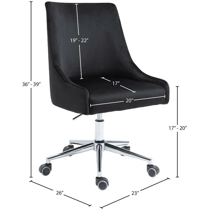 Budget ๐ฅ Maklaine Contemporary Swivel Adjustable Black Velvet And Chrome Office Chair ๐ฅ 7 Budget ๐ฅ Maklaine Contemporary Swivel Adjustable Black Velvet And Chrome Office Chair ๐ฅ - Image 5