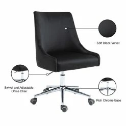 Budget ๐ฅ Maklaine Contemporary Swivel Adjustable Black Velvet And Chrome Office Chair ๐ฅ 16 Budget ๐ฅ Maklaine Contemporary Swivel Adjustable Black Velvet And Chrome Office Chair ๐ฅ -Deals Writing Desks Store 2532978 7 L