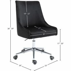 Budget ๐ฅ Maklaine Contemporary Swivel Adjustable Black Velvet And Chrome Office Chair ๐ฅ 17 Budget ๐ฅ Maklaine Contemporary Swivel Adjustable Black Velvet And Chrome Office Chair ๐ฅ -Deals Writing Desks Store 2532978 8 L
