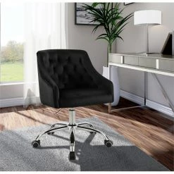 Promo ๐ Urbanpro Swivel Adjustable Black Velvet And Chrome Office Chair ๐งจ 14 Promo ๐ Urbanpro Swivel Adjustable Black Velvet And Chrome Office Chair ๐งจ -Deals Writing Desks Store 2533468 1 L