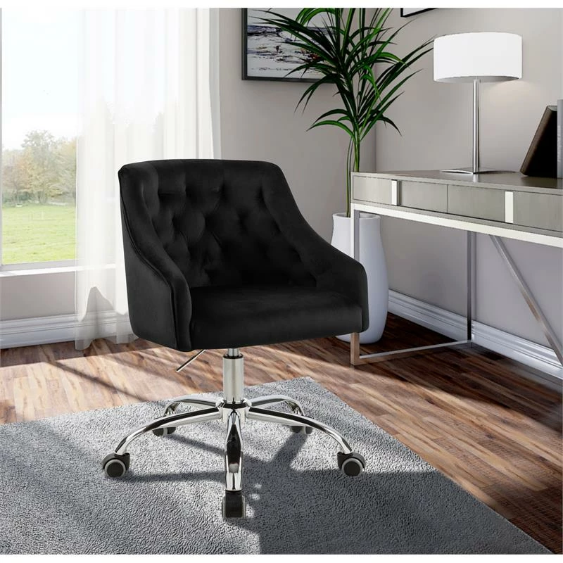 Promo ๐ Urbanpro Swivel Adjustable Black Velvet And Chrome Office Chair ๐งจ 5 Promo ๐ Urbanpro Swivel Adjustable Black Velvet And Chrome Office Chair ๐งจ - Image 3