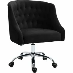 Promo ๐ Urbanpro Swivel Adjustable Black Velvet And Chrome Office Chair ๐งจ