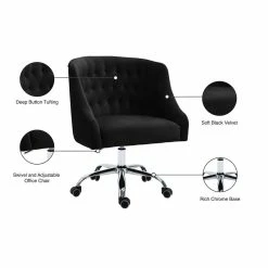 Promo ๐ Urbanpro Swivel Adjustable Black Velvet And Chrome Office Chair ๐งจ 18 Promo ๐ Urbanpro Swivel Adjustable Black Velvet And Chrome Office Chair ๐งจ -Deals Writing Desks Store 2533468 6 L