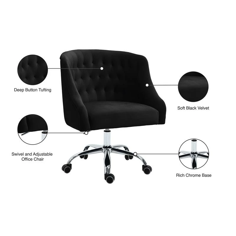 Promo ๐ Urbanpro Swivel Adjustable Black Velvet And Chrome Office Chair ๐งจ 9 Promo ๐ Urbanpro Swivel Adjustable Black Velvet And Chrome Office Chair ๐งจ - Image 7