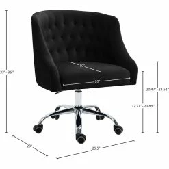 Promo ๐ Urbanpro Swivel Adjustable Black Velvet And Chrome Office Chair ๐งจ 19 Promo ๐ Urbanpro Swivel Adjustable Black Velvet And Chrome Office Chair ๐งจ -Deals Writing Desks Store 2533468 7 L