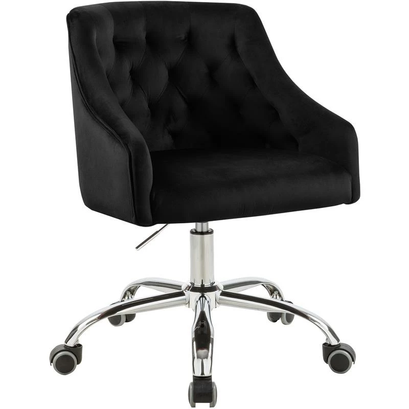 Promo ๐ Urbanpro Swivel Adjustable Black Velvet And Chrome Office Chair ๐งจ 4 Promo ๐ Urbanpro Swivel Adjustable Black Velvet And Chrome Office Chair ๐งจ - Image 2