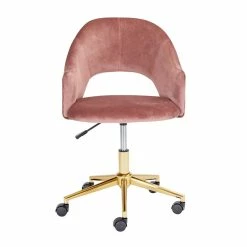 Budget ๐ Uptown Club Earl 34" Curved Back Velvet Office Chair In Gold And Pink ๐งจ 8 Budget ๐ Uptown Club Earl 34" Curved Back Velvet Office Chair In Gold And Pink ๐งจ -Deals Writing Desks Store 2536336 1 L