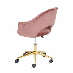 Budget ๐ Uptown Club Earl 34" Curved Back Velvet Office Chair In Gold And Pink ๐งจ 9 Budget ๐ Uptown Club Earl 34" Curved Back Velvet Office Chair In Gold And Pink ๐งจ -Deals Writing Desks Store 2536336 2 L