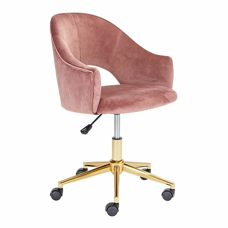 Budget ๐ Uptown Club Earl 34" Curved Back Velvet Office Chair In Gold And Pink ๐งจ 3 Budget ๐ Uptown Club Earl 34" Curved Back Velvet Office Chair In Gold And Pink ๐งจ