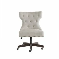 Promo 💯 Olliix Madison Park Erika Polyester Fabric And Solid Wood Office Chair In Cream/Morocco ⭐ -Deals Writing Desks Store 2538228 2 L
