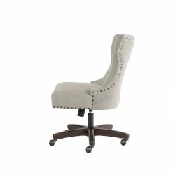 Promo 💯 Olliix Madison Park Erika Polyester Fabric And Solid Wood Office Chair In Cream/Morocco ⭐ -Deals Writing Desks Store 2538228 3 L