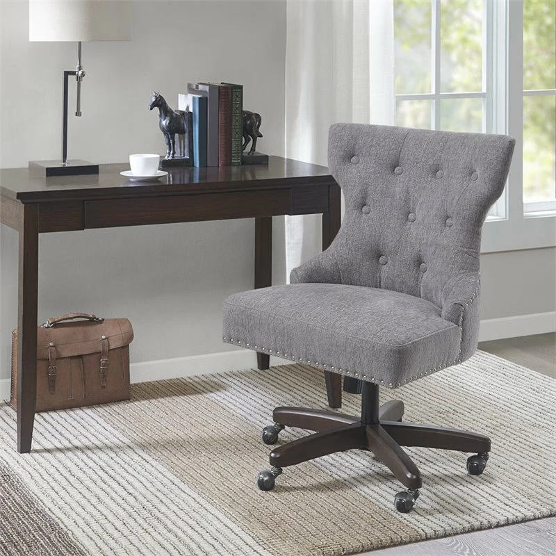 Best Sale 🔥 Olliix Madison Park Erika Polyester Fabric And Solid Wood Office Chair In Gray/Morocco 😀 4 Best Sale 🔥 Olliix Madison Park Erika Polyester Fabric And Solid Wood Office Chair In Gray/Morocco 😀 - Image 2