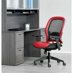 Best Sale 👍 Office Star Dark Air Grid Back Managers Office Chair With Dillon 💄 Lipstick Red Fabric Seat ✨ -Deals Writing Desks Store 2547638 2 L 1