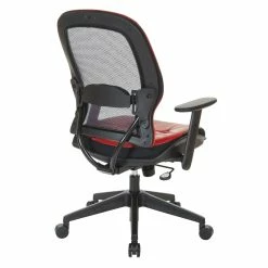 Best Sale 👍 Office Star Dark Air Grid Back Managers Office Chair With Dillon 💄 Lipstick Red Fabric Seat ✨ -Deals Writing Desks Store 2547638 6 L