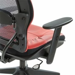 Best Sale 👍 Office Star Dark Air Grid Back Managers Office Chair With Dillon 💄 Lipstick Red Fabric Seat ✨ -Deals Writing Desks Store 2547638 7 L