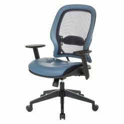 Promo ⭐ Office Star Dark Air Grid Back Managers Office Chair With Dillon Blue Fabric Seat 🌟 -Deals Writing Desks Store 2547639 1 L