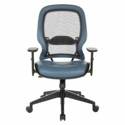 Promo ⭐ Office Star Dark Air Grid Back Managers Office Chair With Dillon Blue Fabric Seat 🌟 -Deals Writing Desks Store 2547639 3 L