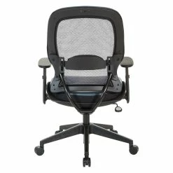 Promo ⭐ Office Star Dark Air Grid Back Managers Office Chair With Dillon Blue Fabric Seat 🌟 -Deals Writing Desks Store 2547639 5 L