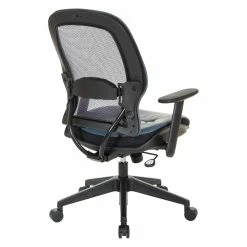 Promo ⭐ Office Star Dark Air Grid Back Managers Office Chair With Dillon Blue Fabric Seat 🌟 -Deals Writing Desks Store 2547639 6 L