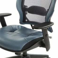 Promo ⭐ Office Star Dark Air Grid Back Managers Office Chair With Dillon Blue Fabric Seat 🌟 -Deals Writing Desks Store 2547639 8 L