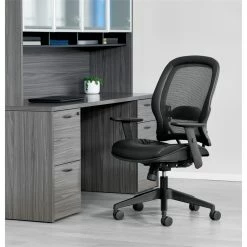 New 💯 Office Star Dark Air Grid Back Managers Office Chair With Dillon Black Fabric Seat 🧨 -Deals Writing Desks Store 2547640 2 L