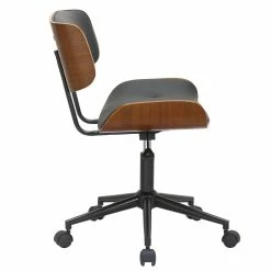 Coupon ⭐ WHI Loki Transitional Faux Leather Upholstered Office Chair In Black 🧨 -Deals Writing Desks Store 2556487 3 L
