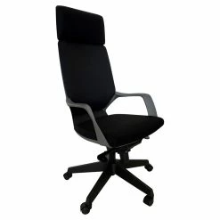 Promo 😉 Unique Furniture Highback Polyester Fabric Seat Office Chair In Black 🔔
