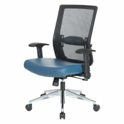 Outlet 😍 Office Star Black Matrix Back Manager's Office Chair With Dillon Blue Fabric Seat 😀 -Deals Writing Desks Store 2560327 1 L