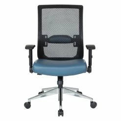 Outlet 😍 Office Star Black Matrix Back Manager's Office Chair With Dillon Blue Fabric Seat 😀 -Deals Writing Desks Store 2560327 3 L