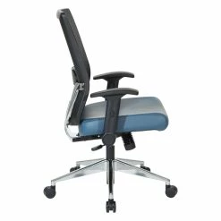Outlet 😍 Office Star Black Matrix Back Manager's Office Chair With Dillon Blue Fabric Seat 😀 -Deals Writing Desks Store 2560327 4 L