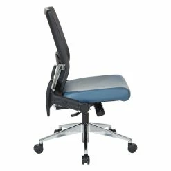 Outlet 😍 Office Star Black Matrix Back Manager's Office Chair With Dillon Blue Fabric Seat 😀 -Deals Writing Desks Store 2560327 5 L