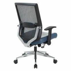Outlet 😍 Office Star Black Matrix Back Manager's Office Chair With Dillon Blue Fabric Seat 😀 -Deals Writing Desks Store 2560327 6 L