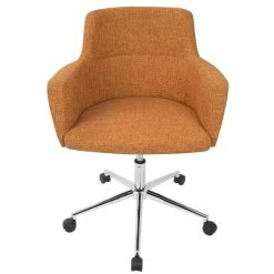 Best Pirce 🤩 LumiSource Andrew Contemporary Metal And Fabric Office Chair In Orange 🤩 -Deals Writing Desks Store 2561245 2 L