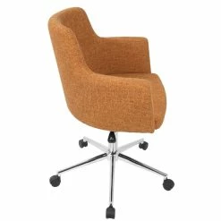 Best Pirce 🤩 LumiSource Andrew Contemporary Metal And Fabric Office Chair In Orange 🤩 -Deals Writing Desks Store 2561245 3 L