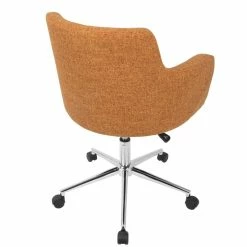 Best Pirce 🤩 LumiSource Andrew Contemporary Metal And Fabric Office Chair In Orange 🤩 -Deals Writing Desks Store 2561245 4 L