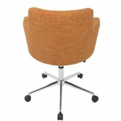 Best Pirce 🤩 LumiSource Andrew Contemporary Metal And Fabric Office Chair In Orange 🤩 -Deals Writing Desks Store 2561245 5 L