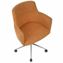 Best Pirce 🤩 LumiSource Andrew Contemporary Metal And Fabric Office Chair In Orange 🤩 -Deals Writing Desks Store 2561245 6 L