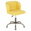 Outlet 👍 LumiSource Fran Fabric Foam And Painted Steel Task Chair In Antique/Yellow 🛒 -Deals Writing Desks Store 2561249 L