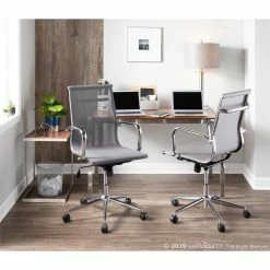 Budget 🤩 LumiSource Mirage Mesh Fabric And Metal Office Chair In Chrome/Silver 😉 12 Budget 🤩 LumiSource Mirage Mesh Fabric And Metal Office Chair In Chrome/Silver 😉 -Deals Writing Desks Store 2561262 1 L