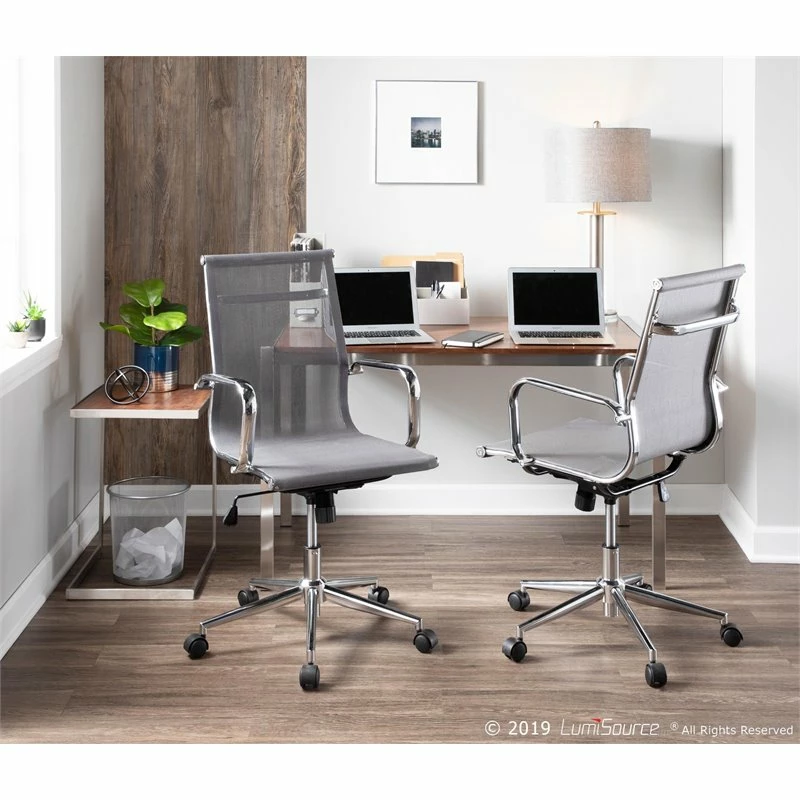 Budget 🤩 LumiSource Mirage Mesh Fabric And Metal Office Chair In Chrome/Silver 😉 4 Budget 🤩 LumiSource Mirage Mesh Fabric And Metal Office Chair In Chrome/Silver 😉 - Image 2