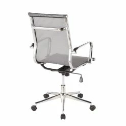 Budget 🤩 LumiSource Mirage Mesh Fabric And Metal Office Chair In Chrome/Silver 😉 15 Budget 🤩 LumiSource Mirage Mesh Fabric And Metal Office Chair In Chrome/Silver 😉 -Deals Writing Desks Store 2561262 4 L