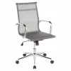 Budget 🤩 LumiSource Mirage Mesh Fabric And Metal Office Chair In Chrome/Silver 😉 -Deals Writing Desks Store 2561262 L
