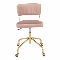 Cheap ❤️ LumiSource Tania Velvet Fabric And Painted Steel Task Chair In Gold/Pink 😉 16 Cheap ❤️ LumiSource Tania Velvet Fabric And Painted Steel Task Chair In Gold/Pink 😉 -Deals Writing Desks Store 2561265 2 L
