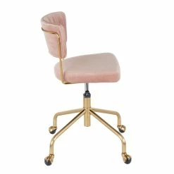 Cheap ❤️ LumiSource Tania Velvet Fabric And Painted Steel Task Chair In Gold/Pink 😉 17 Cheap ❤️ LumiSource Tania Velvet Fabric And Painted Steel Task Chair In Gold/Pink 😉 -Deals Writing Desks Store 2561265 3 L